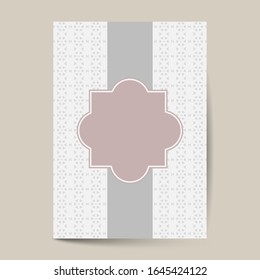Luxury cover page design with pattern background, antique greeting card, ornate page cover, ornamental pattern template for design
