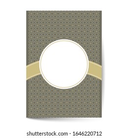 Luxury cover page design with pattern background, antique greeting card, ornate page cover, ornamental pattern template for design