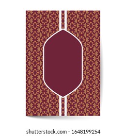 Luxury cover page design with pattern background, antique greeting card, ornate page cover, ornamental pattern template for design