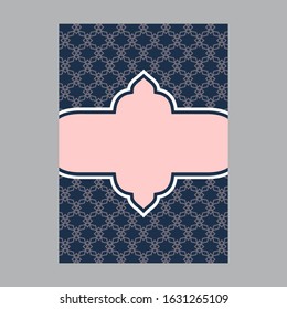 Luxury cover page with pattern design for flyer, magazines, , book cover, banners. Hipster Decorative retro greeting card or invitation design.