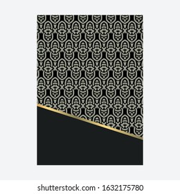 Luxury cover page with pattern design for flyer, magazines, , book cover, banners. Hipster Decorative retro greeting card or invitation design.