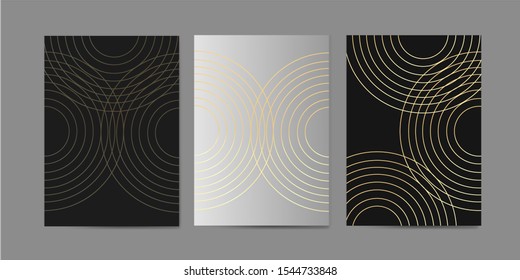 Luxury Covers set with minimal design. Cool geometric backgrounds for your design. Applicable for Banners, Placards, Posters, Flyers etc. Eps10 vector