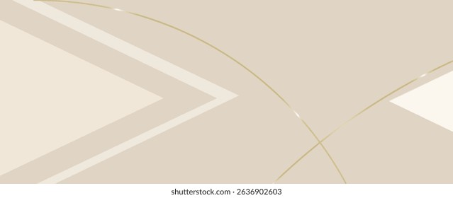 Luxury cream abstract background with golden lines. Elegant wave shapes for premium design, wedding invitation, business card, cosmetic branding, and stylish product packaging.