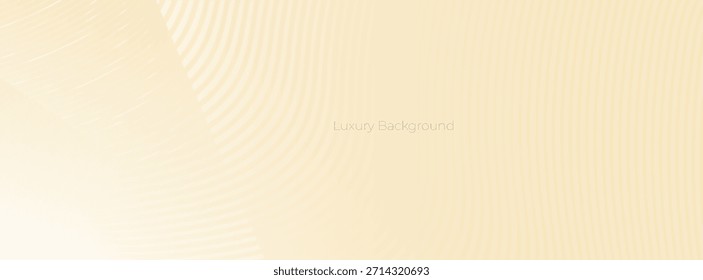Luxury Cream and Beige Abstract Background with golden lines. Elegant wave shape for premium design, branding layout, and wedding event.
