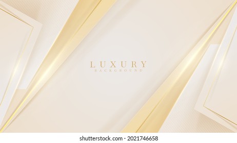 Luxury cream shade background with golden line grow sparkle.