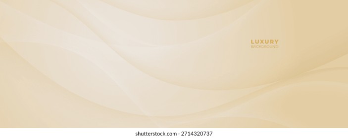 Luxo Creme Ondas Fundo abstrato com linhas douradas. Forma de onda elegante para design premium, layout de marca e evento de casamento.