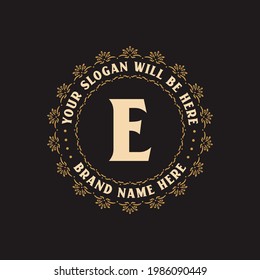 Luxury creative letter E logo for company, E letter logo free vector