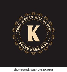 Luxury creative letter K logo for company, K letter logo free vector