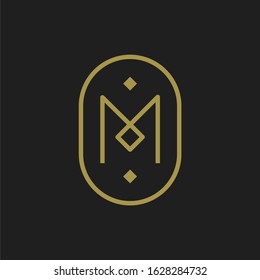 Luxury creative letter M logo design template