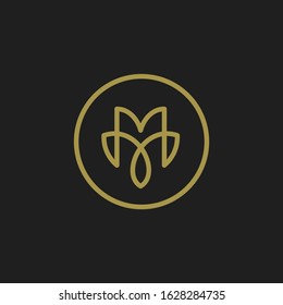 Luxury creative letter M logo design template