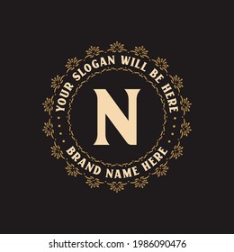 Luxury creative letter N logo for company, N letter logo free vector