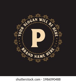 Logotipo de letra creativa de lujo P para compañía, vector libre del logotipo de la letra P
