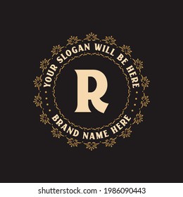 Luxury creative letter R logo for company, R letter logo free vector