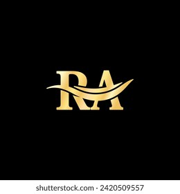 Luxury creative Letter RA logo template, serif typography vector of company initial name identity Logotype.