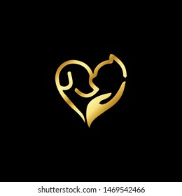 Luxury and creative logo design Dog and Cat vector template
