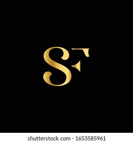 
Luxury Creative and Minimal Initial based SF Logo Golden and black color