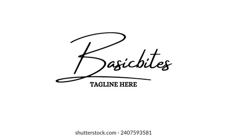 Luxury creative and unique signature logo design Food logo design handwriting signature style vector template Signature Logo Template elegant design logo Sign Symbol template vector icon.