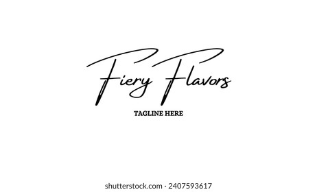 Luxury creative and unique signature logo design Food logo design handwriting signature style vector template Signature Logo Template elegant design logo Sign Symbol template vector icon.