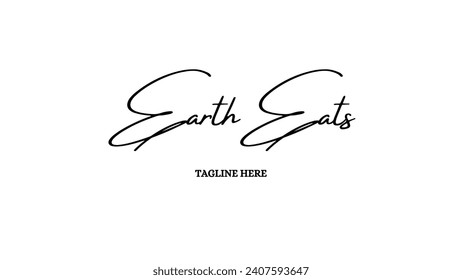 Luxury creative and unique signature logo design Food logo design handwriting signature style vector template Signature Logo Template elegant design logo Sign Symbol template vector icon.