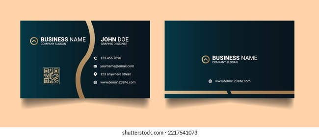 Luxury creative vector business card template. Premium visiting card with golden design. Elegant corporate identity.