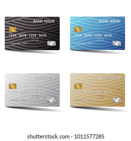 Luxury credit card set template design. With inspiration from the abstract. Vector illustration.Glossy plastic style.