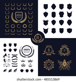 Luxury Crests logo design set