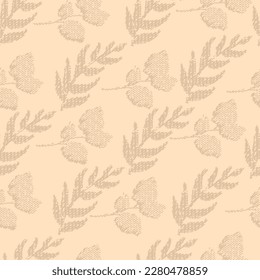 Luxury Crochet Leaves Vector Background Pattern Seamless