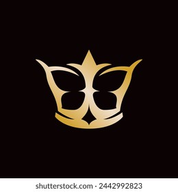 Luxury Crown with Butterfly Logo