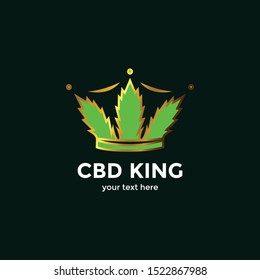 Luxury Crown CBD King Oil Logo for a Healthy Cannabis Products, Medical and CBD Industry.