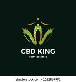 Luxury Crown CBD King Oil Logo for a Healthy Cannabis Products, Medical and CBD Industry.