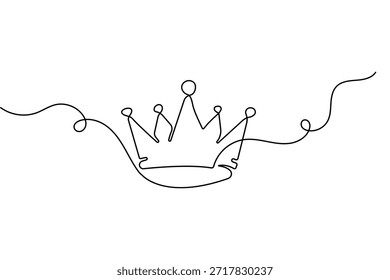 Luxo coroa contínua uma linha arte moderna contorno vetor ilustração isolado