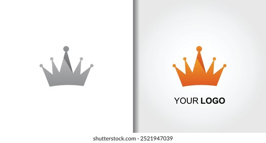 Luxo Crown Emblem Design Vetor