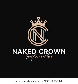 luxury crown fashion inspiration illustration logo design with letter CN