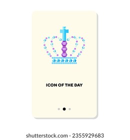 Luxury crown flat icon. Brilliant crown isolated vector sign. Jewelry and accessory concept. Vector illustration symbol elements for web design and apps
