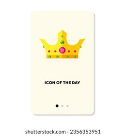 Icono vectorial plano de la corona de lujo. Signo vectorial aislado de la corona de oro. Joyería y accesorios. Elementos de símbolo de ilustración vectorial para diseño web y aplicaciones