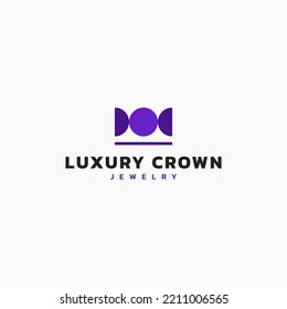 Luxury crown geometric shape modern abstract logo design concept