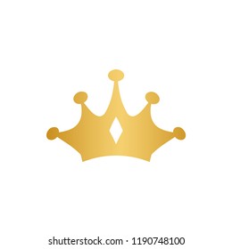 Luxury crown gold logo design template vector