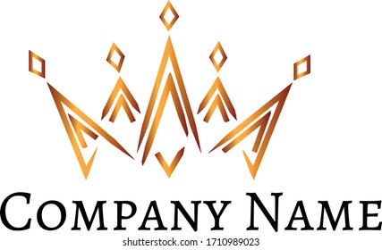 luxury crown gold logo vector