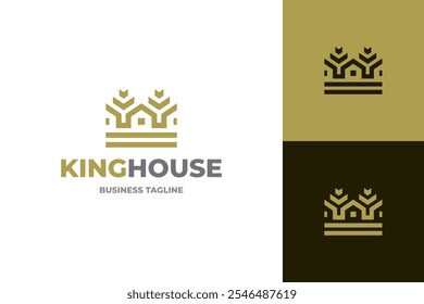 luxury crown house logo vector