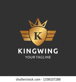 Luxury Crown Initial Letter K Shield Secure Safe Secret logo design vector