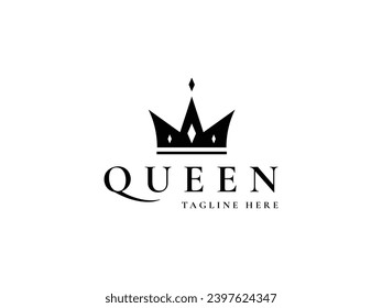 luxury crown king queen logo design