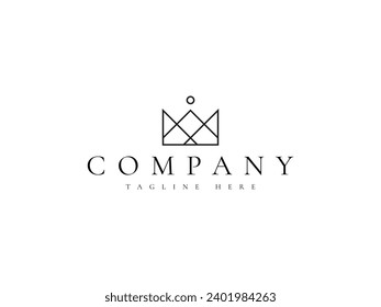 luxury crown king queen logo design