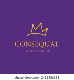 Luxury crown king queen logo design