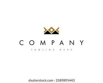 luxury crown king queen logo design
