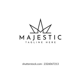 luxury crown king queen vector logo design