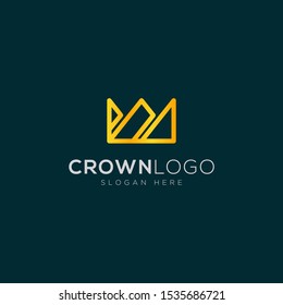 Luxury crown line abstract Logo Template Design Vector, Emblem, Design Concept, Creative Symbol, Icon