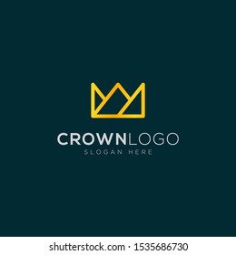 Luxury crown line abstract Logo Template Design Vector, Emblem, Design Concept, Creative Symbol, Icon