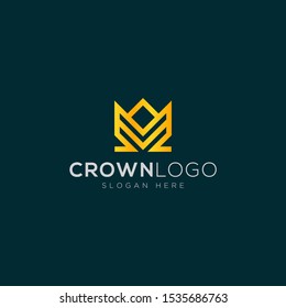 Luxury crown line abstract Logo Template Design Vector, Emblem, Design Concept, Creative Symbol, Icon