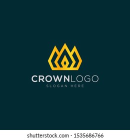 Luxury Crown Line Abstract Logo Template Design Vector, Emblem, Design Concept, Creative Symbol, Icon