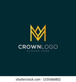 Luxury crown line abstract Logo Template Design Vector, Emblem, Design Concept, Creative Symbol, Icon